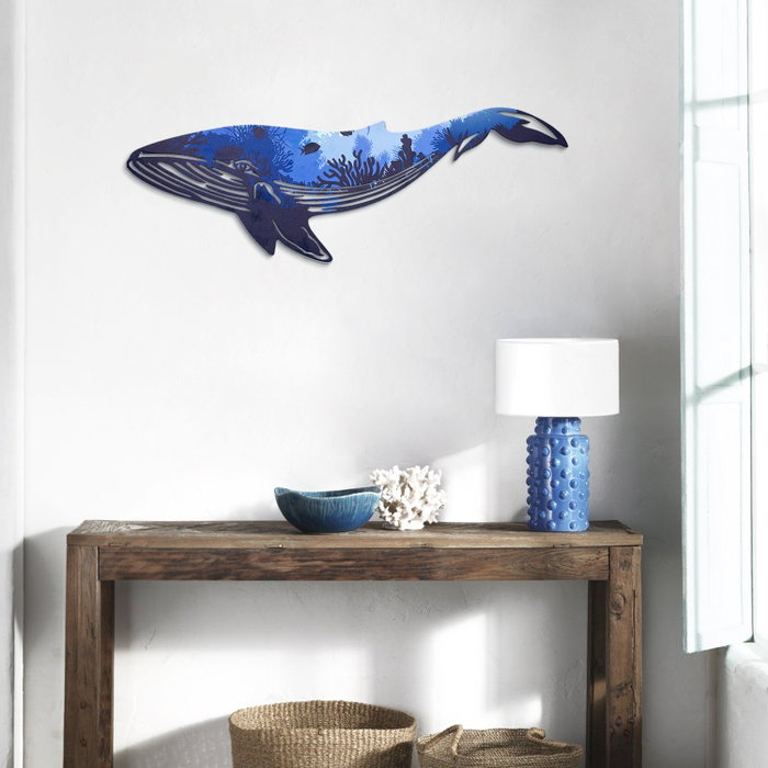 Wallity Reef Whale Metal Wall Art - APT651